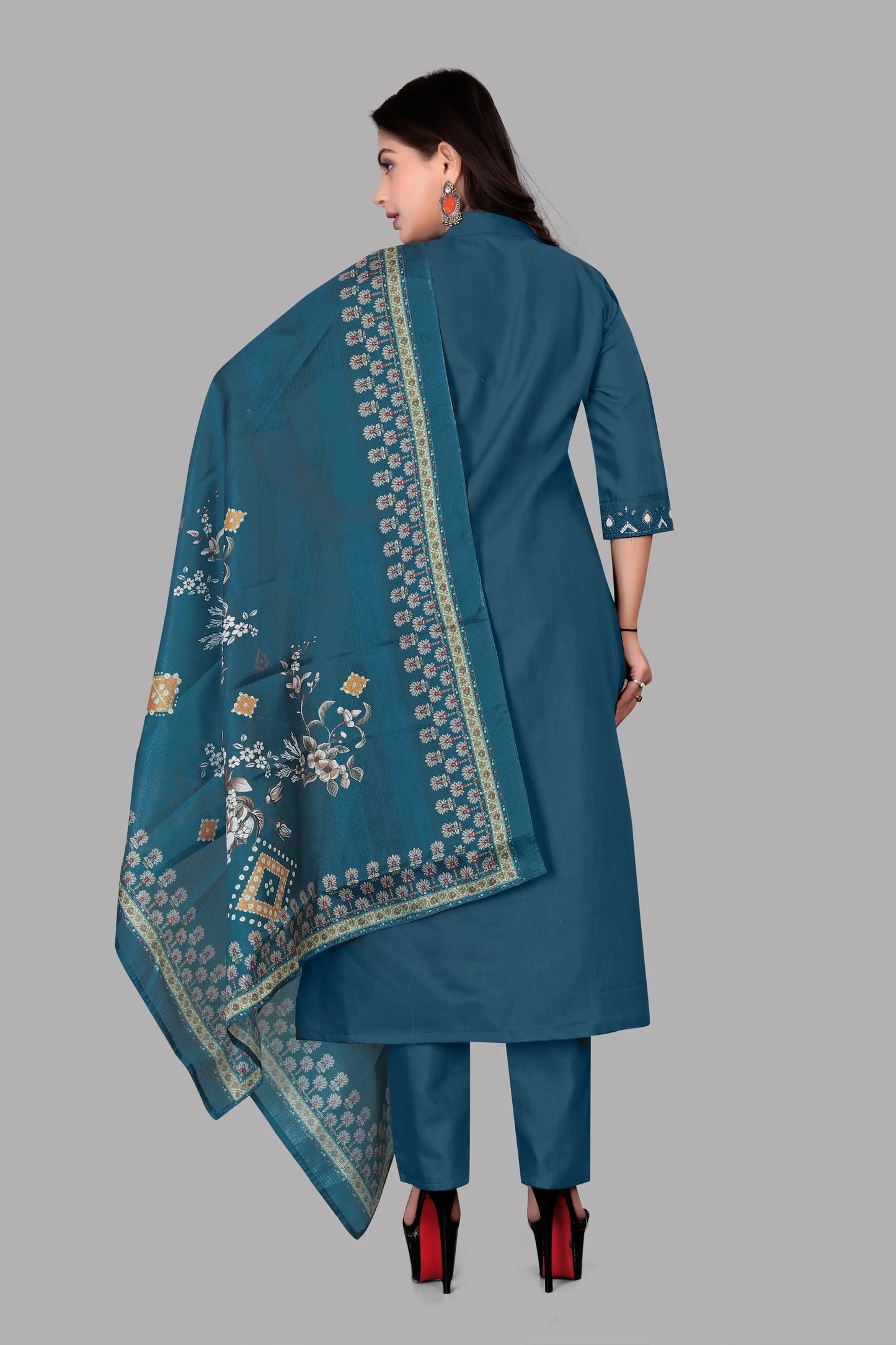 Buy New Kurti Online Women Cotton Rayon Kurti Pant Dupatta Set Ladyfashion