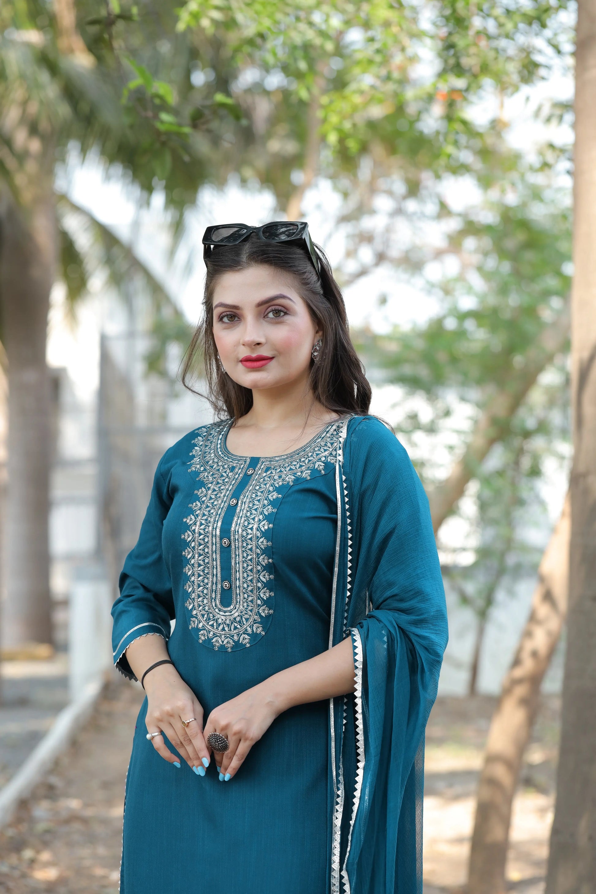Women Viscose Rayon Kurti Pant Dupatta Set Kurtis for women online at the best prices Ladyfashion