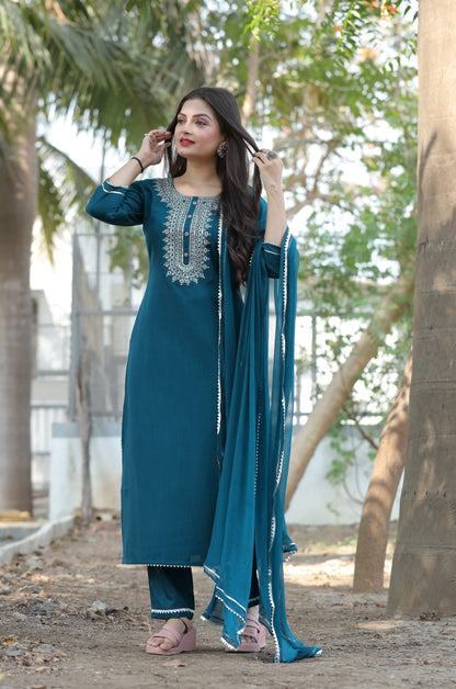Women Viscose Rayon Kurti Pant Dupatta Set Kurtis for women online at the best prices Ladyfashion