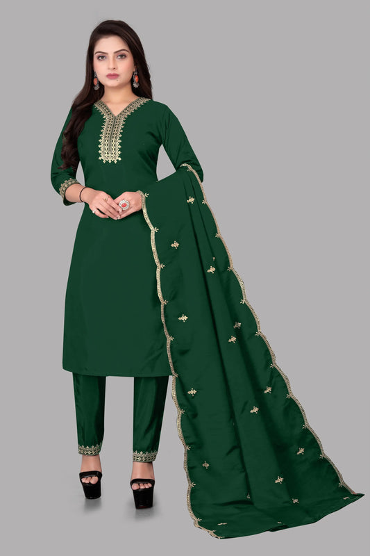 Buy Chanderi Silk Kurtas Set Women online in India Women's Chanderi Silk Embroidered Kurta with Pant Ladyfashions