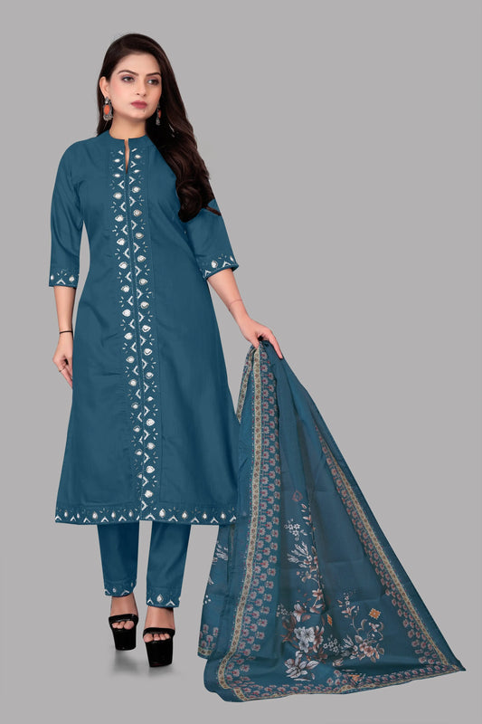 Buy New Kurti Online Women Cotton Rayon Kurti Pant Dupatta Set Ladyfashion