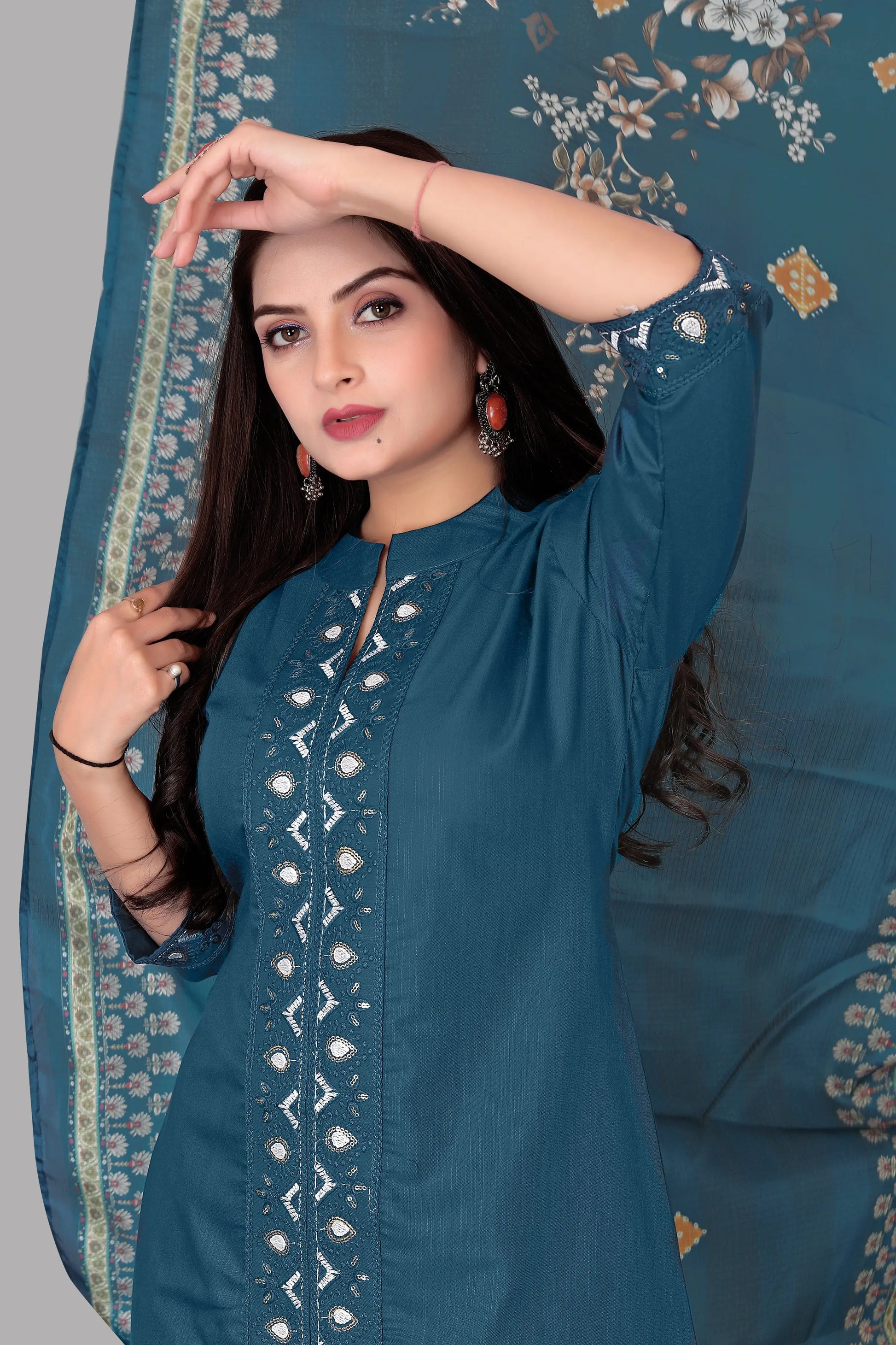 Buy New Kurti Online Women Cotton Rayon Kurti Pant Dupatta Set Ladyfashion