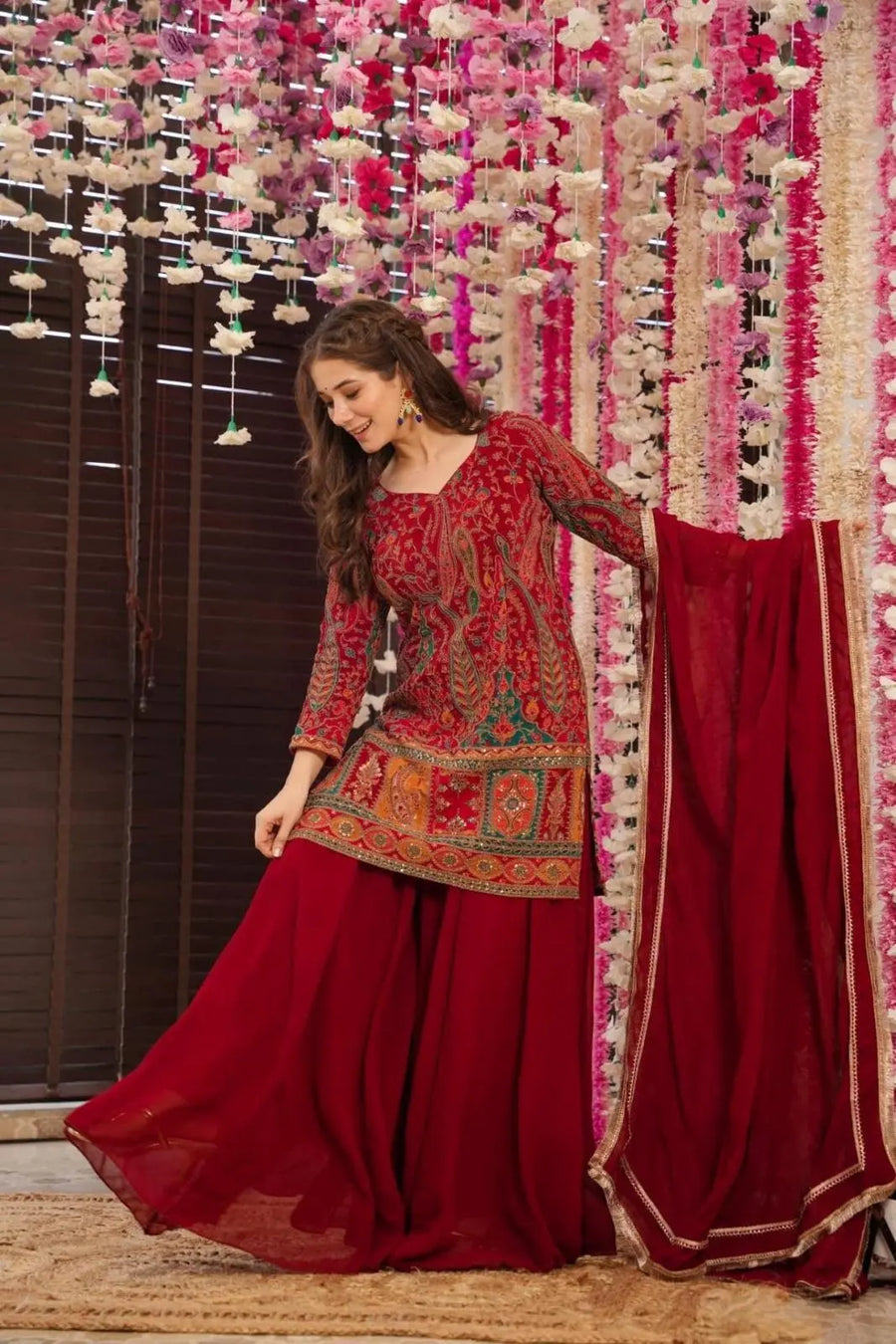 ♥️Traditional Cotton Straight Kurta Set with Salwar & Chiffon Dupatta – Ethnic Wear for Women♥️ Ladyfashion
